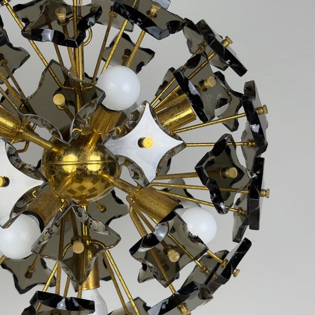 Vintage art glass chandelier sputnik by fontana arte made in italy in the 1970s. fontana arte was founded in 1932 by luigi...