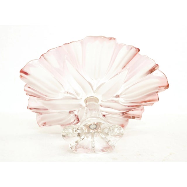 Vintage Petal Glass Pedestal Compote Dish For Sale - Image 11 of 13