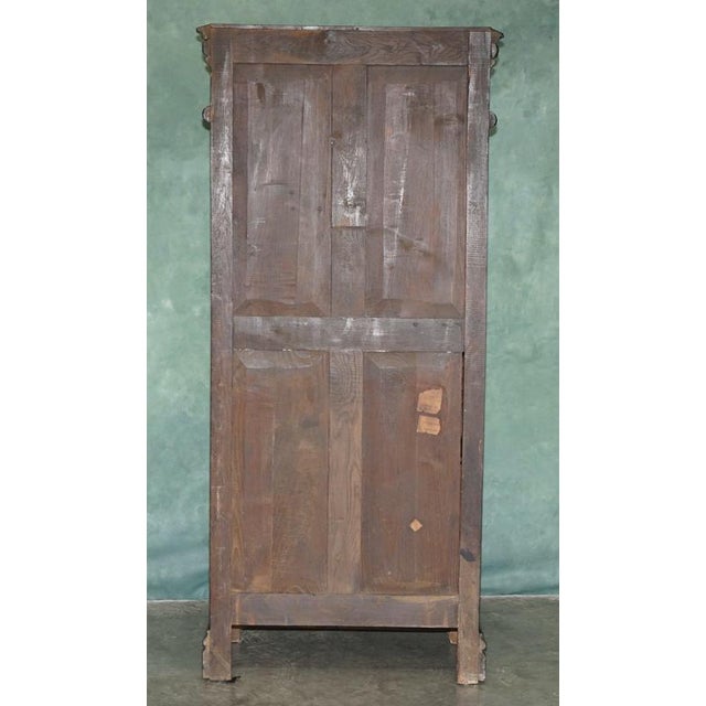 19th Century French Gothic Revival Carved Oak Cabinet For Sale - Image 15 of 18