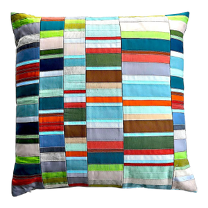 Vintage Grosgrain and Linen 22" Pillow by Dransfield & Ross