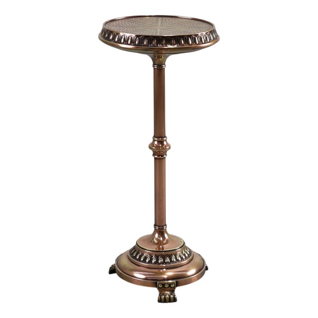 Art Deco Side Table in Red and Yellow Copper by Daalderop, 1890s For Sale