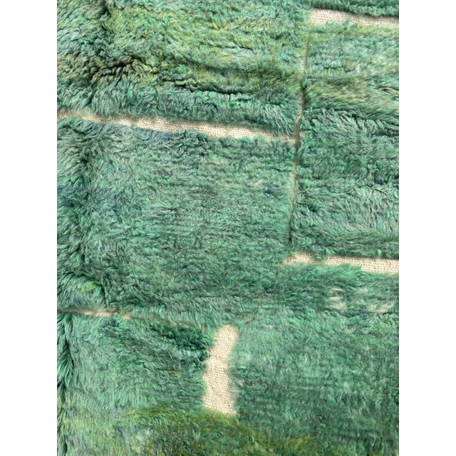 Contemporary Moroccan Mrirt Wool Rug in Soft Green For Sale - Image 6 of 10