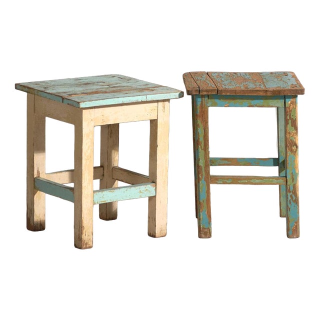 Bedside Tables in Pine Wood, Central Europe, 1940, Set of 2 For Sale