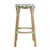 Ballito 30 in. Seat Height Oval Rattan Bar Stool with Footrest, French White, Green & Brown For Sale In Chicago - Image 6 of 8