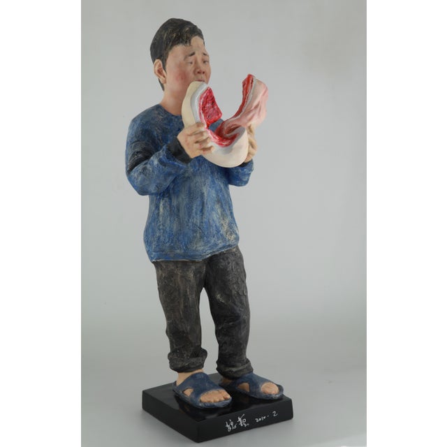Original rare unique sculpture by chinese social artist wei yi artist: wei yi (魏艺) title: liu youcai (刘有才) series:...