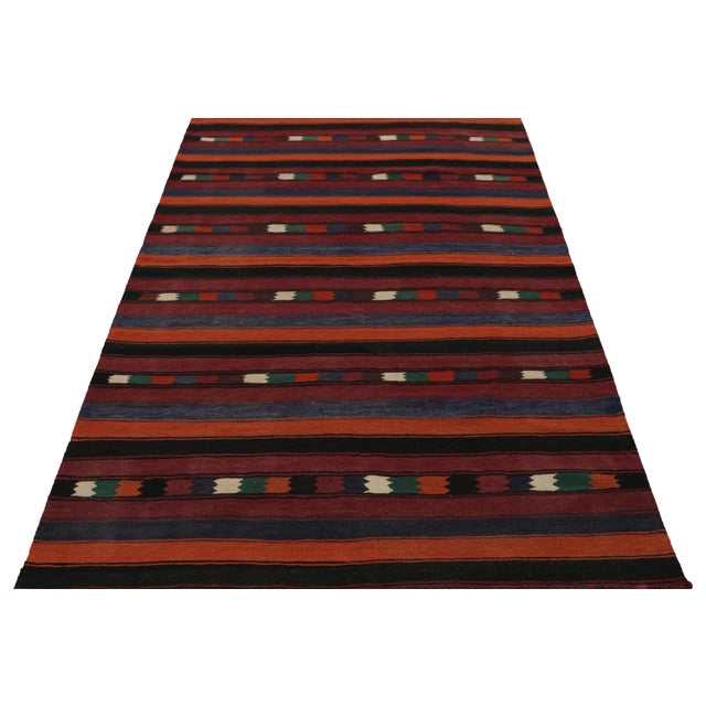 Tribal 1960s Vintage Afghani Tribal Kilim Rug With Stripes For Sale - Image 3 of 7