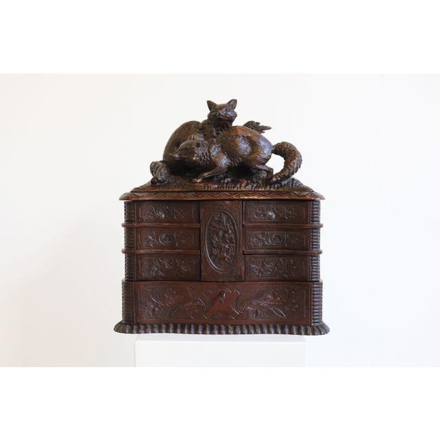 Antique Black Forest Jewelry Box in Fruitwood, 1880 For Sale - Image 12 of 18
