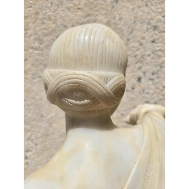 Art Deco Alabaster Dancer Sculpture, 1920 For Sale - Image 12 of 16