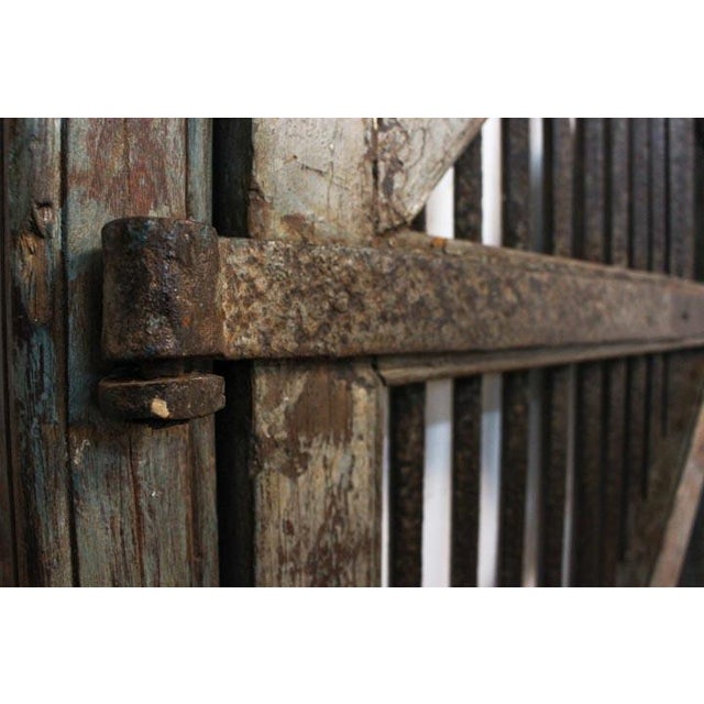 Cerulean Wood & Iron Wine Cellar Door For Sale - Image 8 of 10