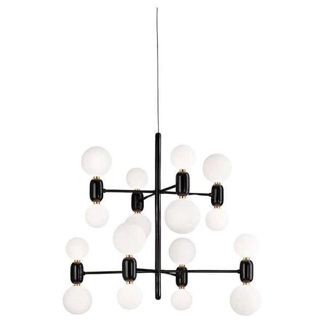 Aballs Chandelier 8 Black Suspension Lamp by Jaime Hayon for Parachilna For Sale - Image 12 of 12