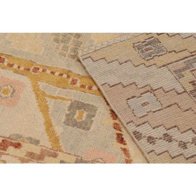 Camel Contemporary Oushak Style Wool Rug in Beige & Brown, by Rug & Kilim, India For Sale - Image 8 of 10