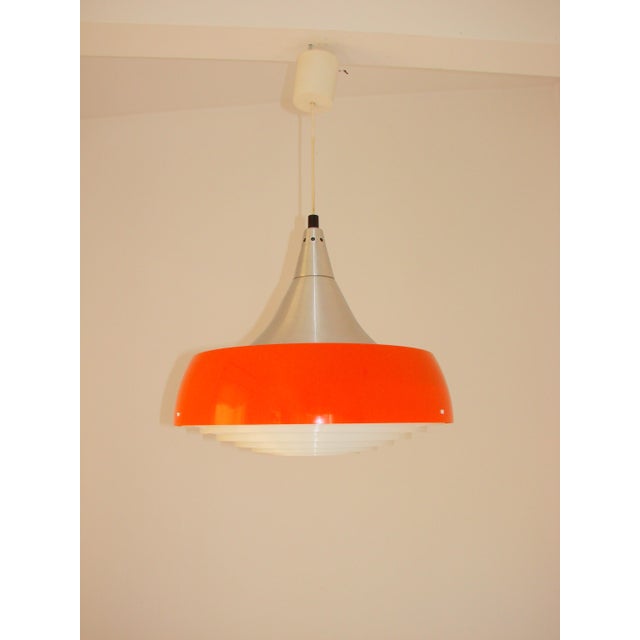 Metal Vintage Pendant Light in Aluminum, 1970s For Sale - Image 7 of 10