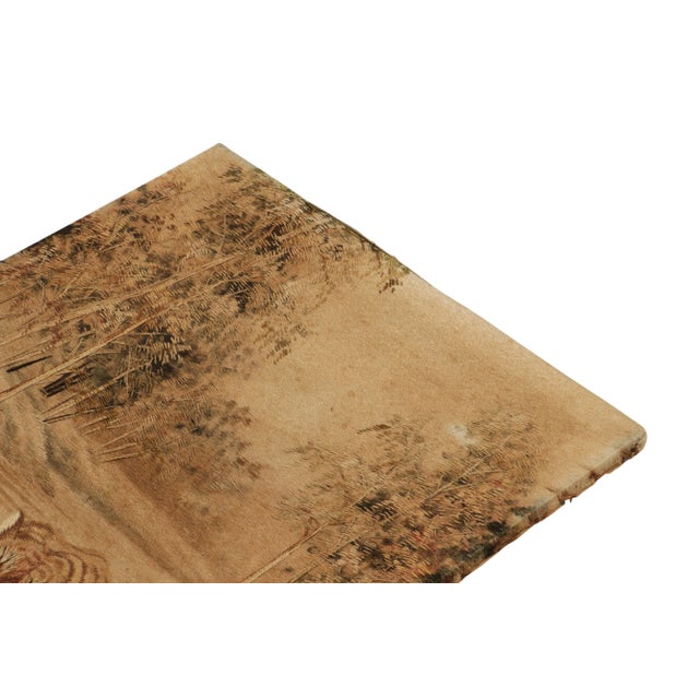 Late 19th Century Handwoven Antique Japanese Tapestry in Beige-Brown Tiger Pictorials For Sale - Image 5 of 7