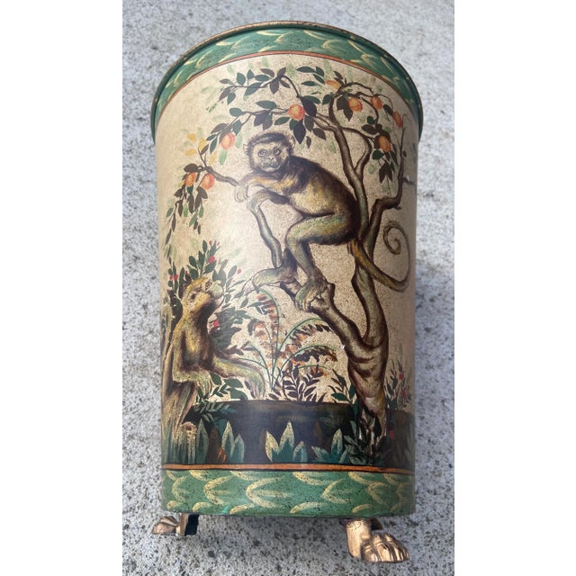 Mid-Century Modern Mid 20th Century Mario Lopez Torres Style Monkey Trash Can Wastebasket For Sale - Image 3 of 13