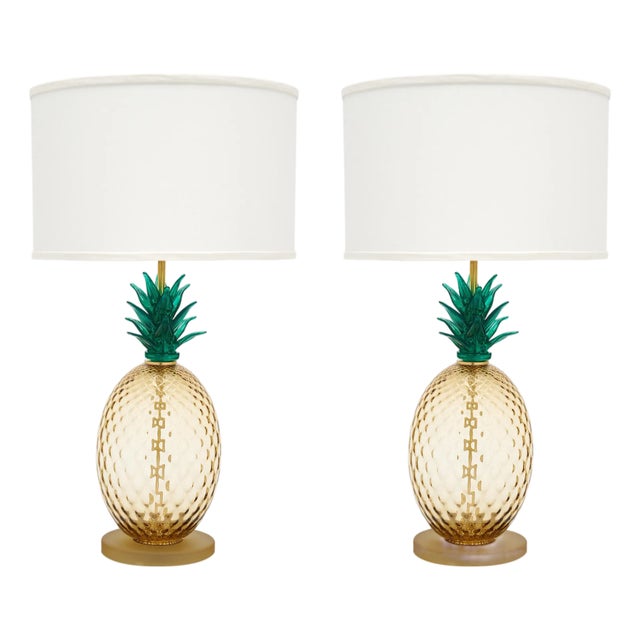 Contemporary Murano Glass Pineapple Lamps For Sale