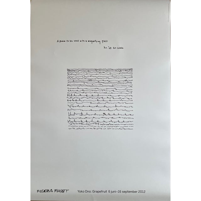 Contemporary Exhibition Poster Designed by Yoko Ono, a Poem to Be Read With a Magnifying Glass, Copyright Yoko Ono, Mm Sweden, 2012 Reproduction For Sale - Image 3 of 7