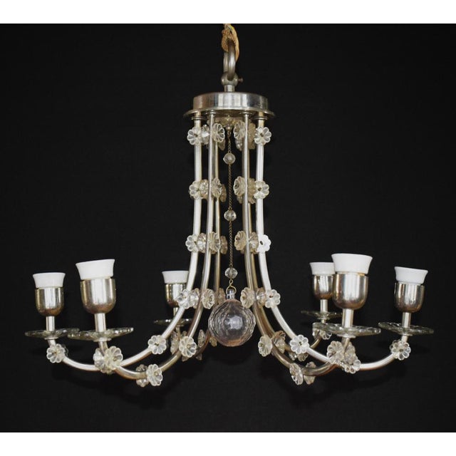 Crystal Chandelier in Brass from Lobmeyr, Austria, 1930s For Sale - Image 4 of 7
