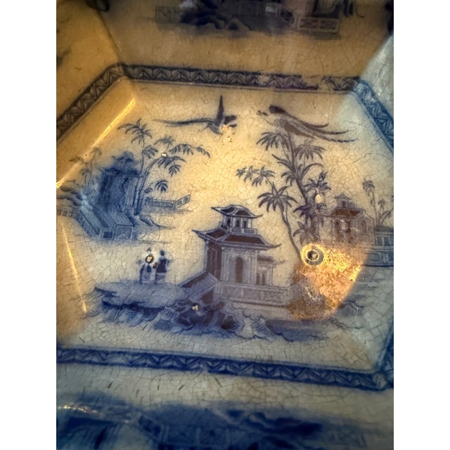 Antique Blue and White Pottery Server J. Clementson 19th Century English Ironstone Transferware For Sale - Image 9 of 18