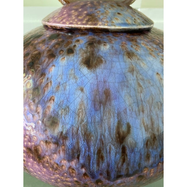 1980s Mark Hines Raku Lidded Pottery Vessel For Sale In Las Vegas - Image 6 of 18