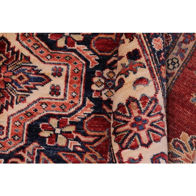 Tribal Southwestern Super Kazak Red/Beige Wool Rug - 5'9'' X 7'9'' For Sale - Image 3 of 8