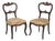 Victorian Silk Upholstered Walnut Side Chairs, 2 For Sale