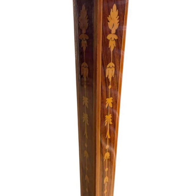 Antique Italian Neoclassical Marquetry Inlaid Round Folding Game Table For Sale - Image 9 of 9
