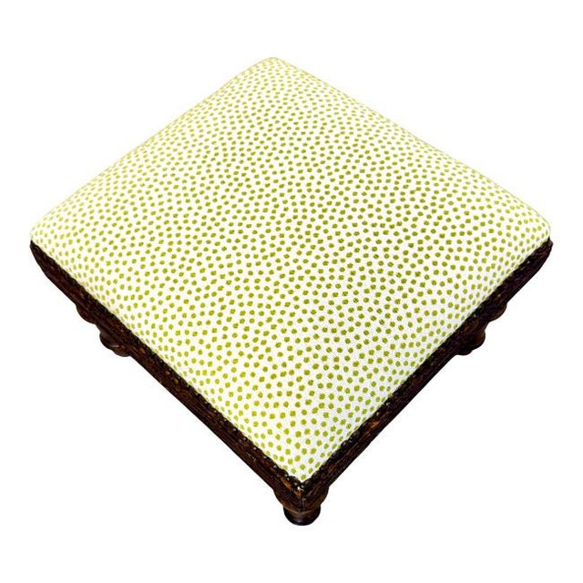 Mid 20th Century Antique Carved Footstool With Nailheads For Sale - Image 5 of 5