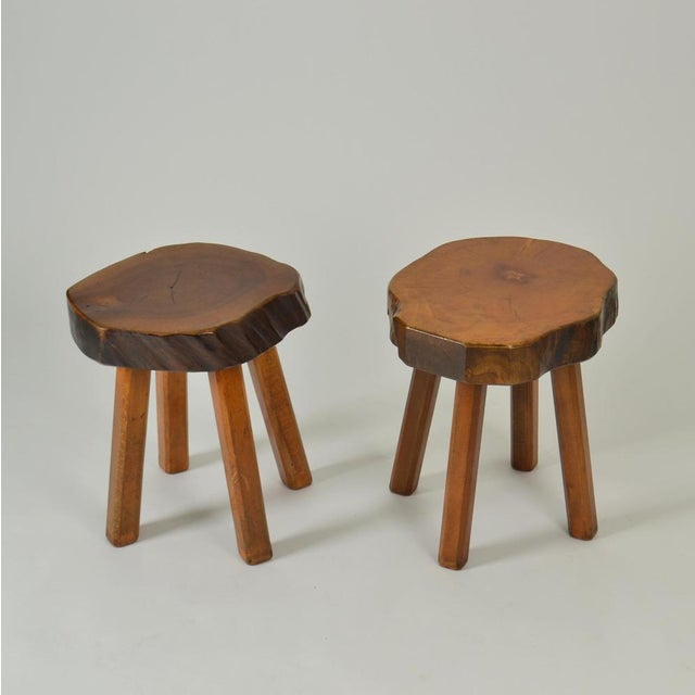 Side Tables Handcrafted in Burr Wood, 1970s, Set of 3 For Sale - Image 3 of 13