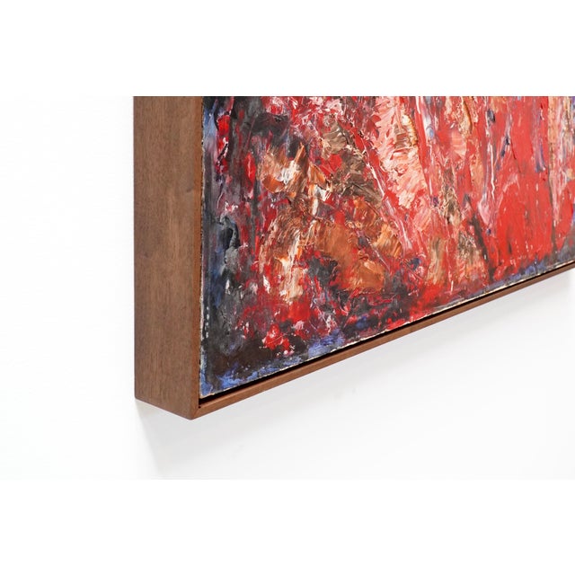 1960s Jozef Mees, Early Lyrical Abstract Composition, Belgium, 1963, Oil on Panel For Sale - Image 5 of 9