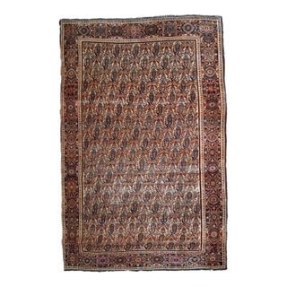 1900s, Handmade Antique Persian Farahan Rug 4.2' X 6.3' For Sale