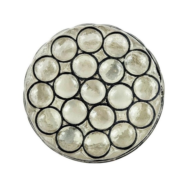 Mid-Century Modern Large Mid-Century Modern Glass Flush Mount from Limburg, Germany, 1970s For Sale - Image 3 of 9