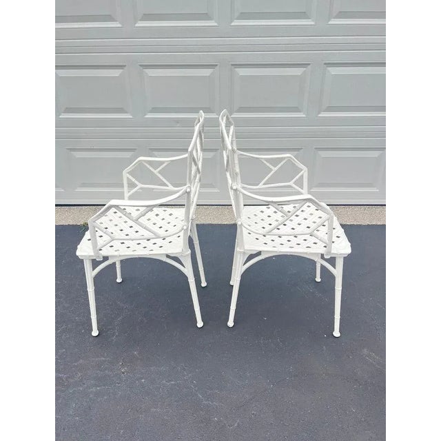 Pair of White Faux Bamboo “Calcutta” Chairs by Brown Jordan For Sale - Image 13 of 18