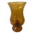 French Biot Mid Century Modern Amber Bubble Glass Hurricane Candle Holder / Photophore For Sale