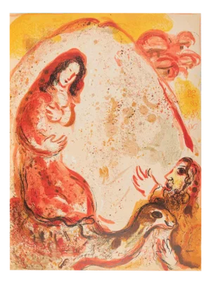 Marc Chagall, Rachel has Stolen the Idols of Her Father, Lithograph, 1960