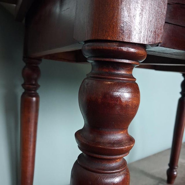 Antique Gründerzeit Dark Stained Softwood Table For Sale - Image 12 of 13