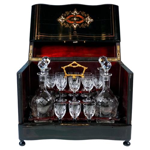 French Napoleon III Cave a Liqueur Travel Bar, 1870s-1880s, Set of 21 For Sale - Image 9 of 9