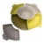 Vintage Mid-Century Modern Yellow & Speckled Ceramic Lazy Susan Hostess Snack Set With Wooden Base - 6 pcs For Sale