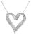 Floating Diamond Heart Pendant .85cttw 14k White Gold 16" For Sale