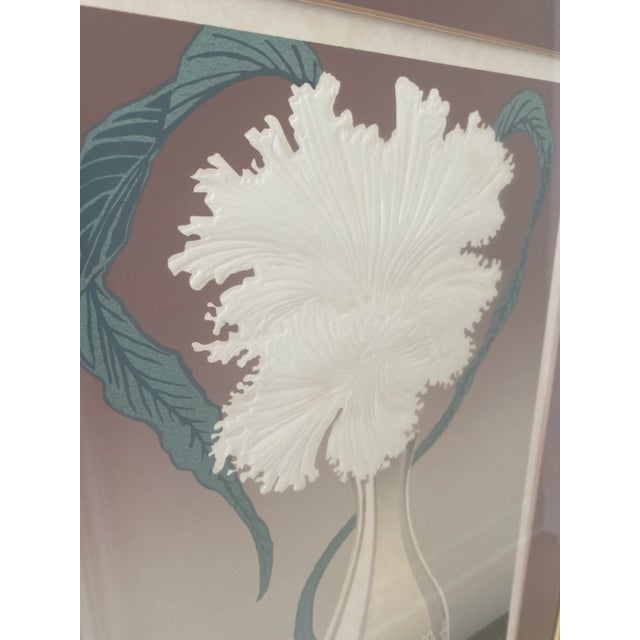 Vintage Roy Williams Embossed Floral Art Work 1985. Signed For Sale - Image 4 of 7