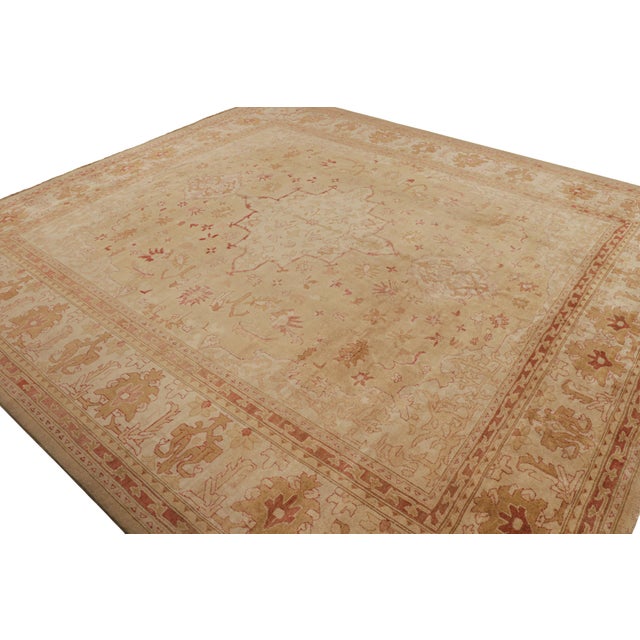 Rug & Kilim Classic Oushak Style Rug in Gold & Maroon Floral Pattern by Rug & Kilim For Sale - Image 4 of 7