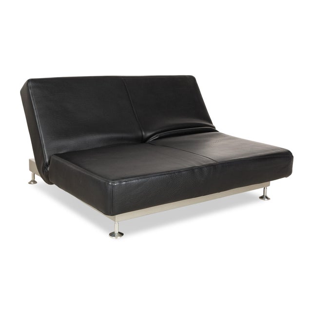 Damier Leather Two Seater Black Manual Relaxation Sofa from Edra For Sale - Image 11 of 16