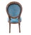 Mid 20th Century Set of 8 Swedish Louis XVI Style Blue Velvet Upholstered Dining Chairs For Sale - Image 5 of 6