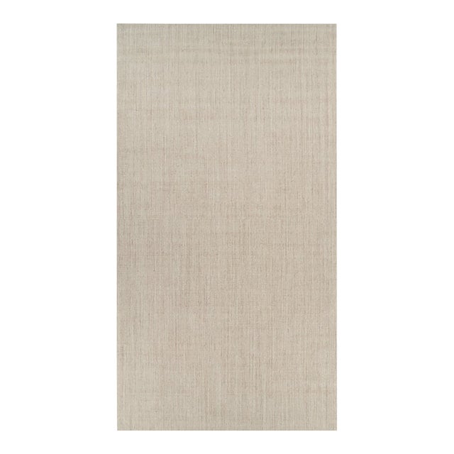 Rug & Kilim’s Oversized Modern Textural Solid Rug in Beige Tones and Striae - 13x24 For Sale