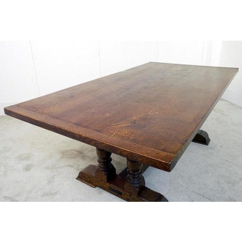 1920s Farmhouse Refectory Table and Jacobean Revival Chairs, 1920s, Set of 9 For Sale - Image 5 of 10