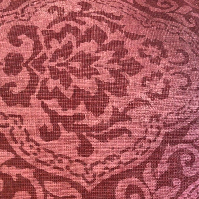 Textile Pair of Schumacher Bezique Flamestich Pillows in Blues & Greens With Custom Samuel & Sons Fringe For Sale - Image 7 of 10