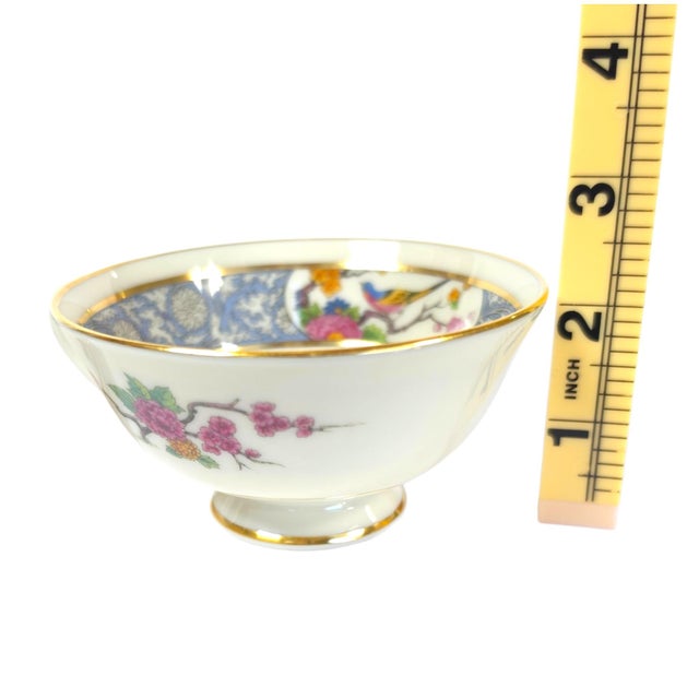 Vintage Lenox Ming P-16 Bird and Floral Footed Teacups and Saucers Set of 2 - 4 pcs For Sale - Image 16 of 16