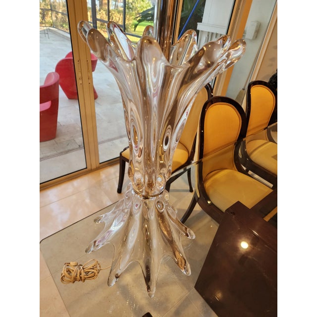 Mid-Century Modern Large 1960s Mid-Century Modern Hand-Blown Murano Style Glass Sculptured Lamp For Sale - Image 3 of 13