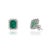 Metal 4.39ct Zambian Emerald Solitaire Stud Earrings With Diamonds in 14k Solid Gold- A Pair For Sale - Image 7 of 16
