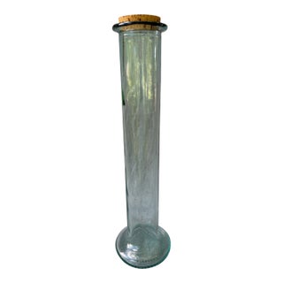 Extra Tall Vintage Italian Glass Pasta Spaghetti Jar With Cork Top For Sale