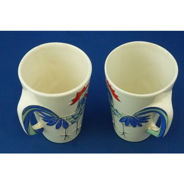 Ceramic Cups with Bas-Relief Roosters from Sicas, Sesto Fiorentino, Italy, 1940s, Set of 2 For Sale - Image 13 of 17